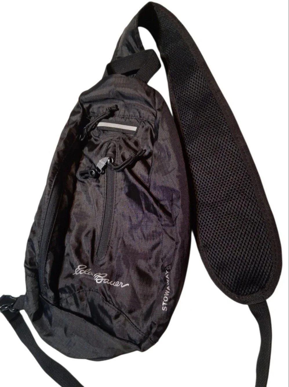 Eddie Bauer Stowaway 10L Onyx Black Packable Sling Backpack Crossbody Daypack